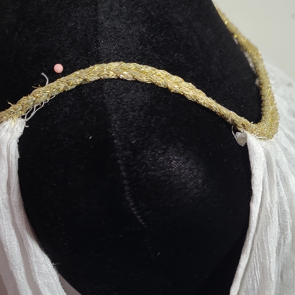 Ashley Stewart White Top with Gold Accents - Picture 3 of 9